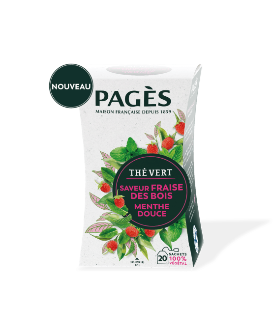 Thé vert saveur Fraise des bois Menthe douce