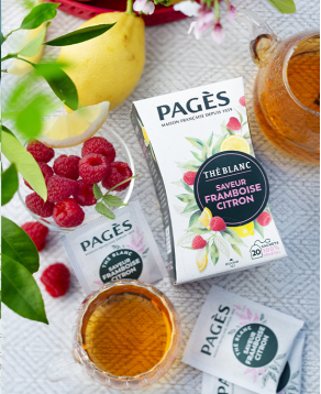 Thé blanc saveur Framboise Citron