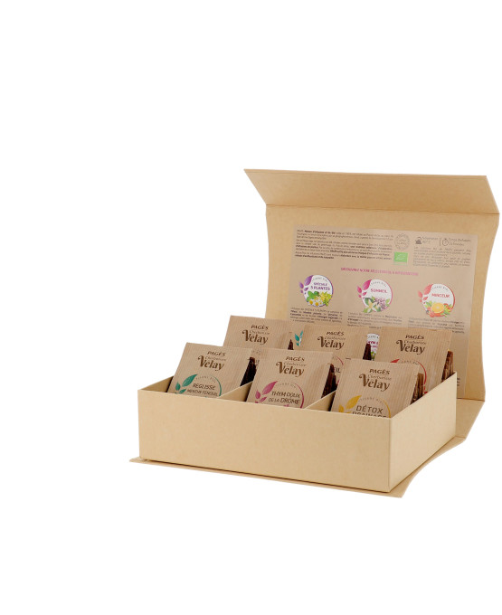 Velay Herbalist cardboard taster box
