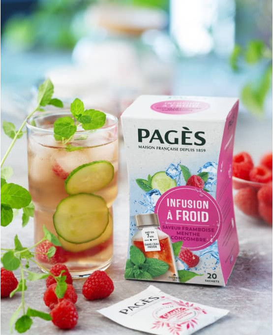 Infusion à froid saveur Framboise Menthe Concombre Infusion à froid saveur Framboise Menthe Concombre